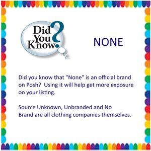 Did you Know NONE is an Official Brand on Poshmark!